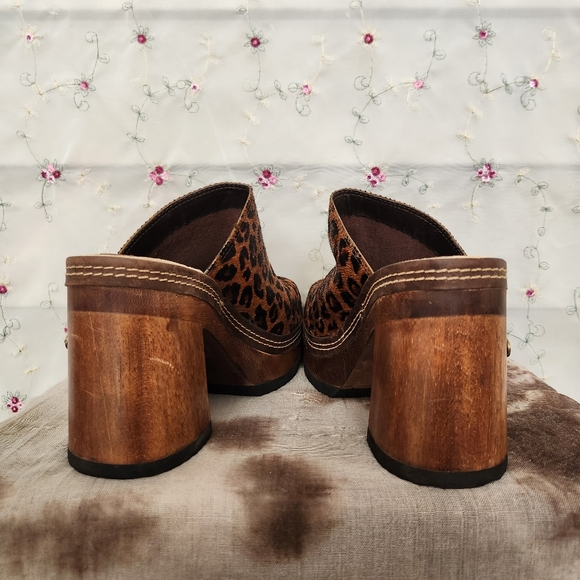 Vintage Riverstone Cheetah Platform Mules - Picture 9 of 13